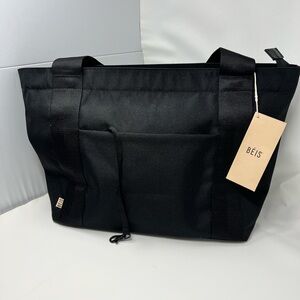 The BÉISics Tote in Black/Beach, Office 12"H x 19"W x 6"D